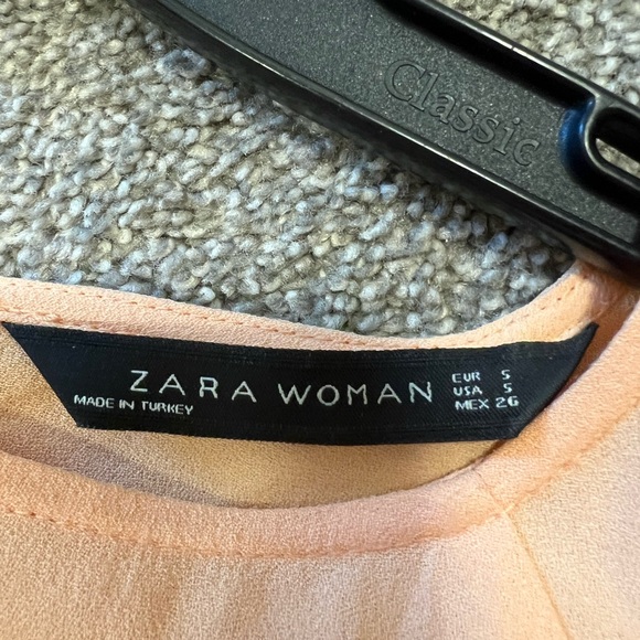 Zara puff 3/4 sleeve peach blouse Size Small - Picture 3 of 4